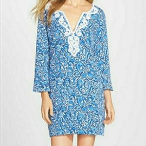 Lilly Pulitzer Julianna Embroidered Tunic Dress Beaded Chasing Tail Sz Small